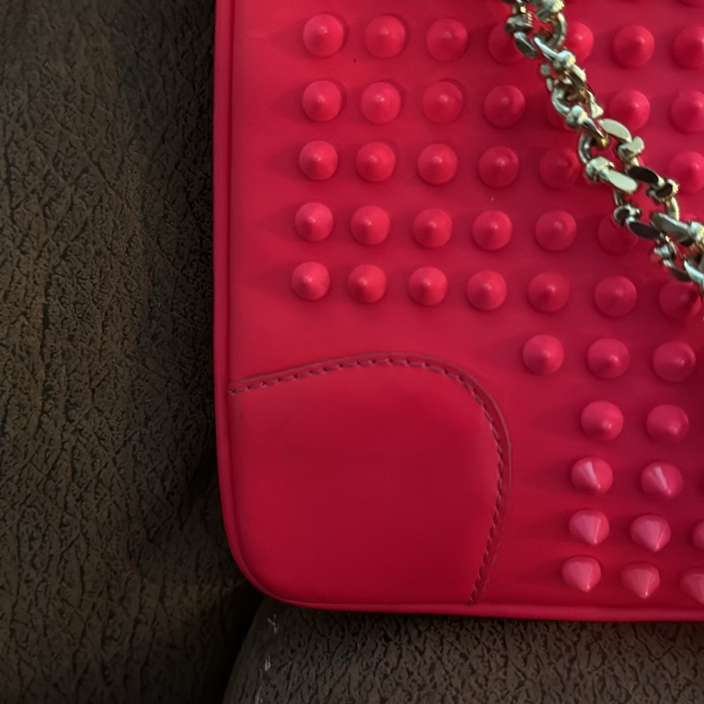 Christian Louboutin Loubiposh Studded Pink Clutch or Shoulder Bag - Picture 5 of 10